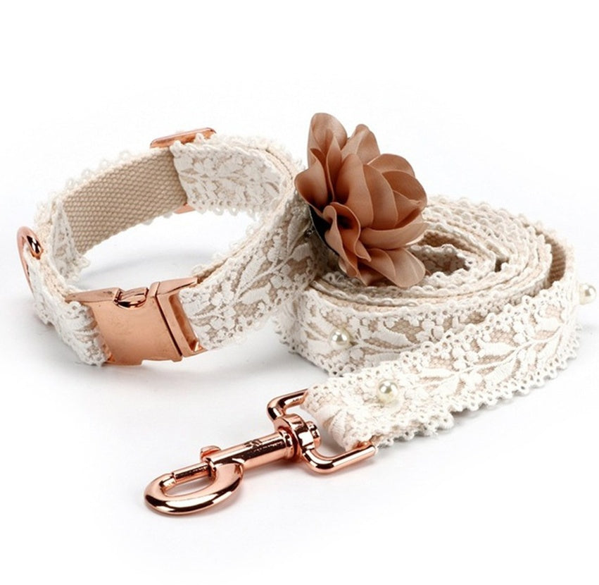 Elevate Your Pet's Style with the Original Lace Flower Pet Strap