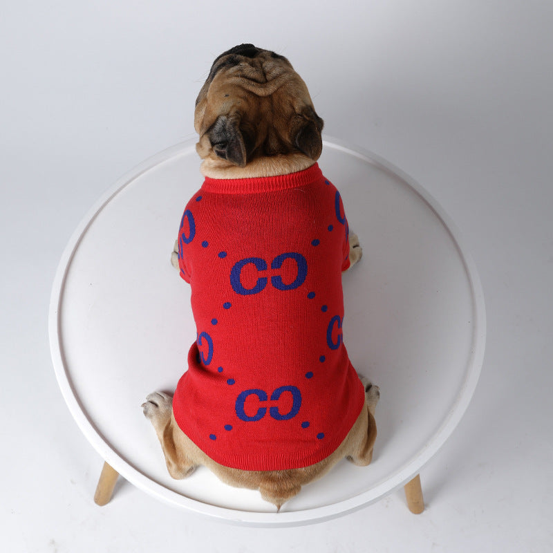 Pet Sweater Autumn And Winter Red