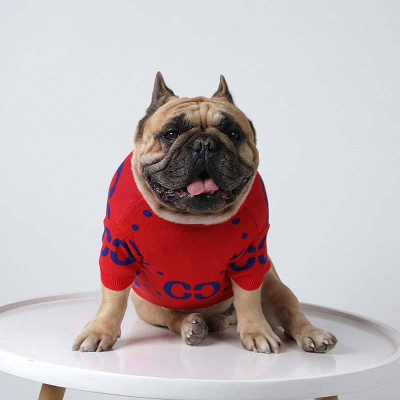 Pet Sweater Autumn And Winter Red