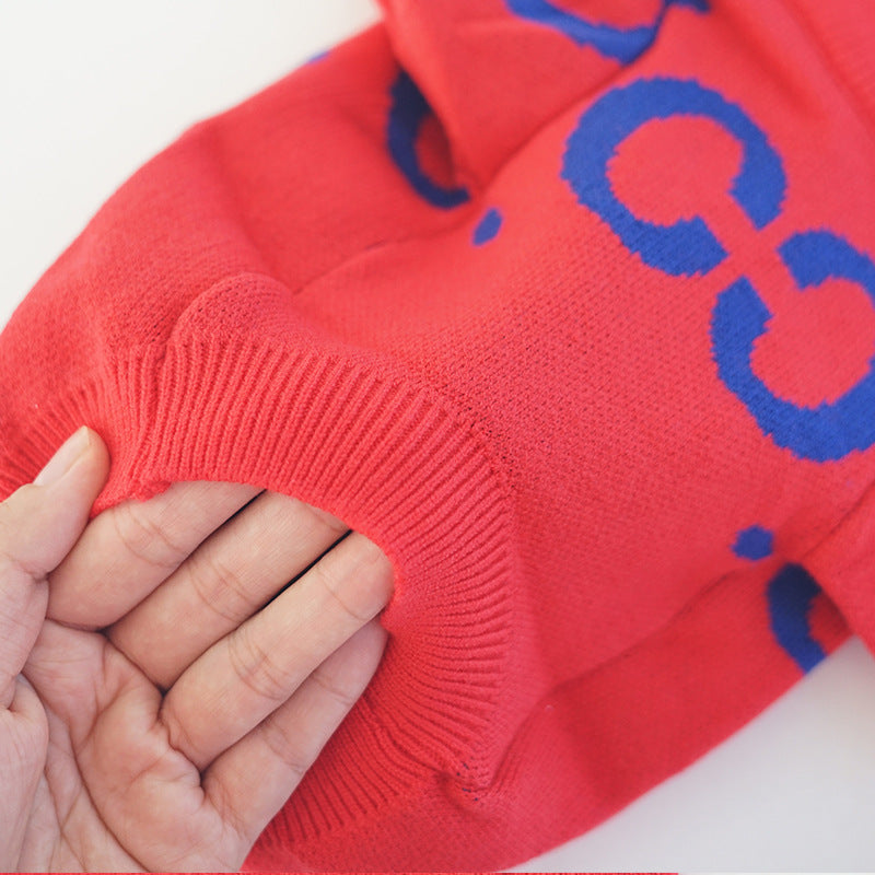 Pet Sweater Autumn And Winter Red