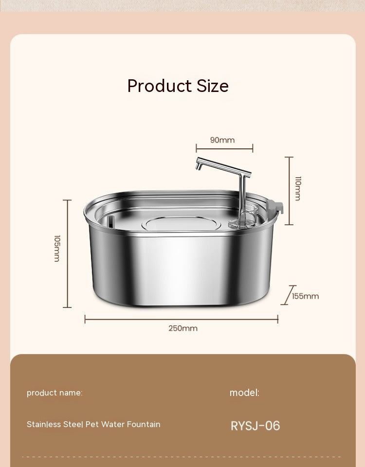 Pet Water Feeder Stainless Steel Antibacterial