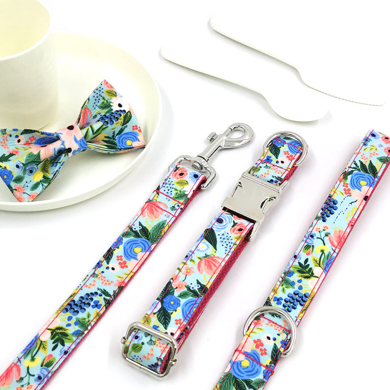Printed Big Dog Leash Collar Pet Collar