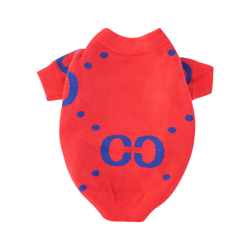 Pet Sweater Autumn And Winter Red