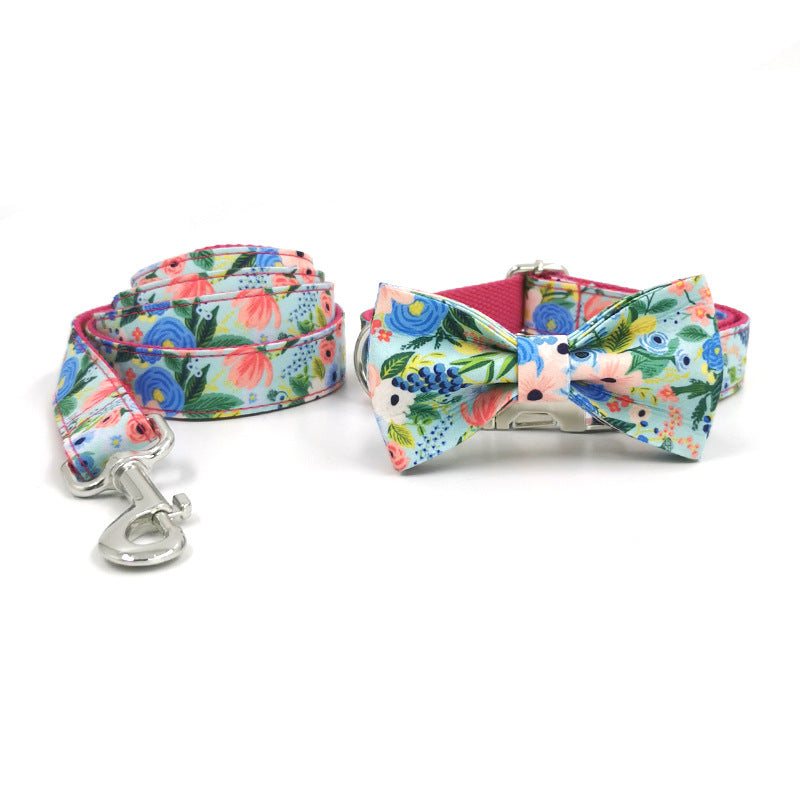 Printed Big Dog Leash Collar Pet Collar