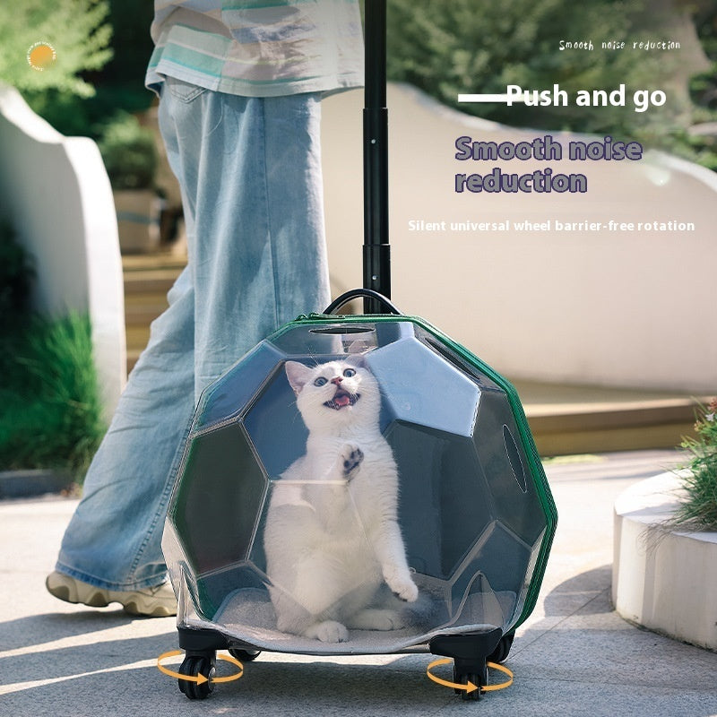 Large Dog Suitcase Trolley Space Capsule