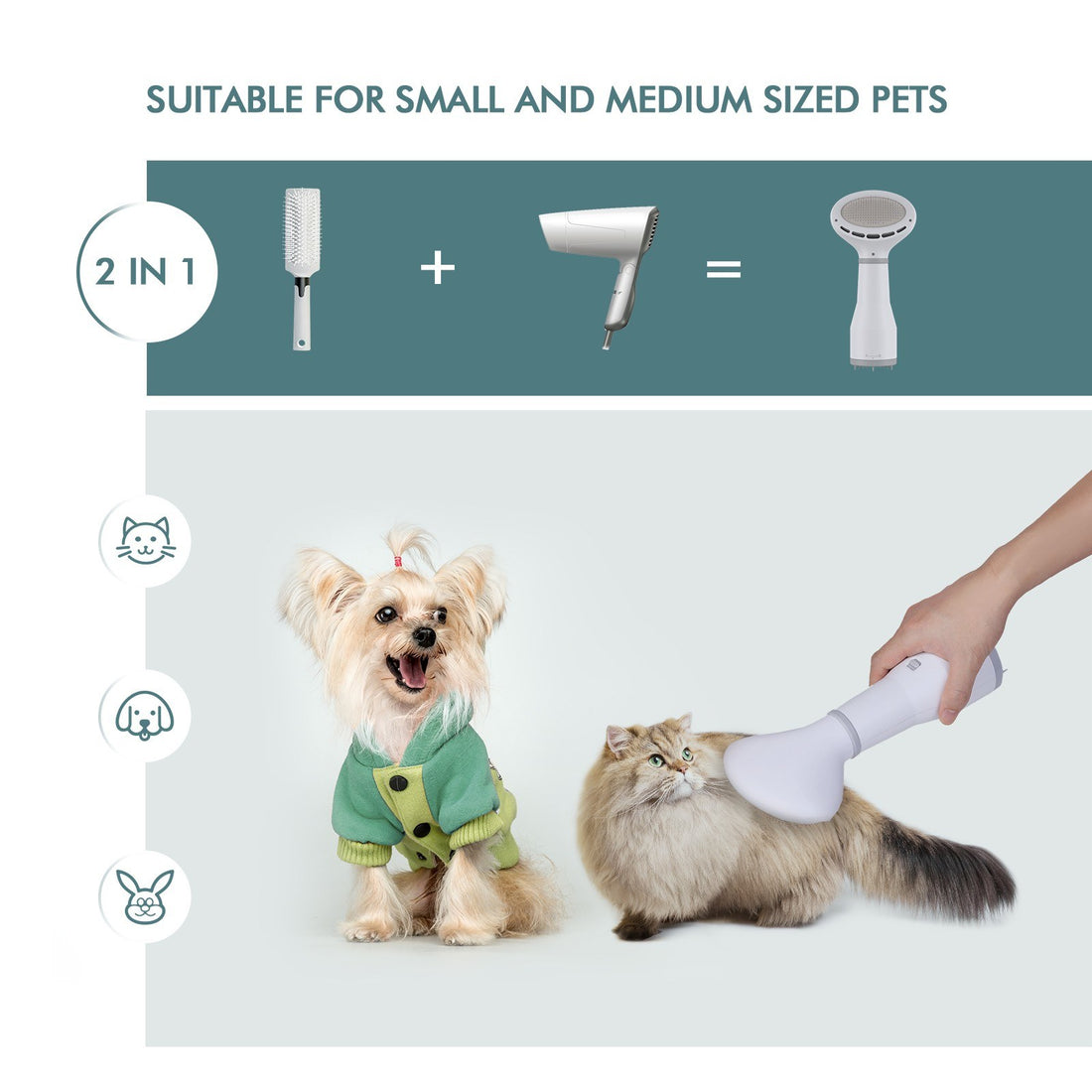 Dadypet Pet Dog Hair Dryer Grooming Slicker Brush
