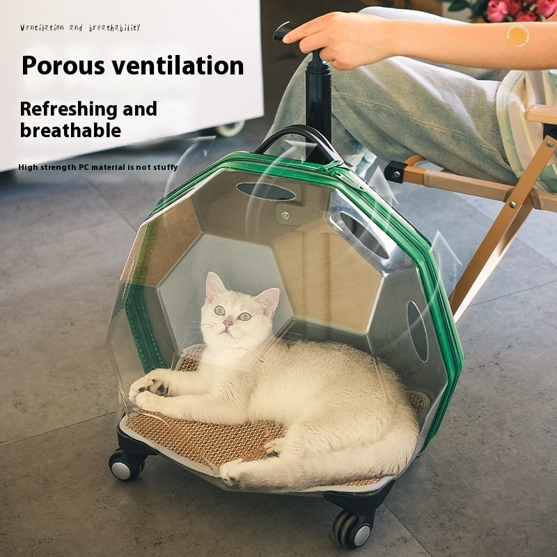 Large Dog Suitcase Trolley Space Capsule