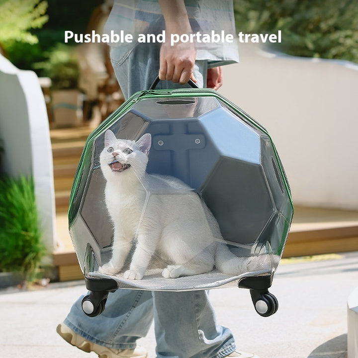 Large Dog Suitcase Trolley Space Capsule