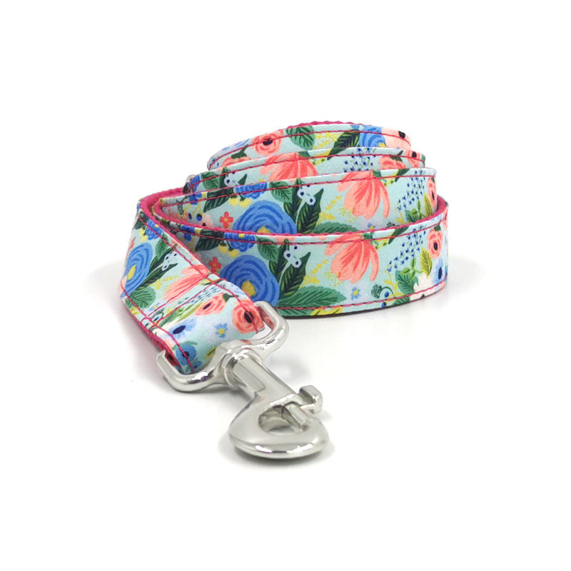 Printed Big Dog Leash Collar Pet Collar