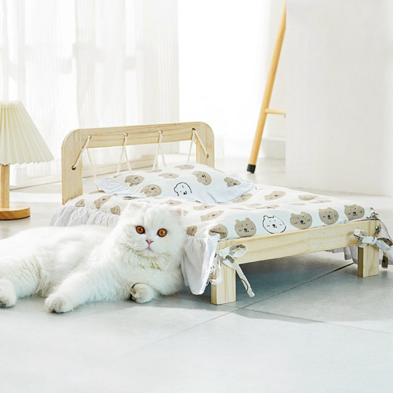 Solid Wood Cat Bed With Removable