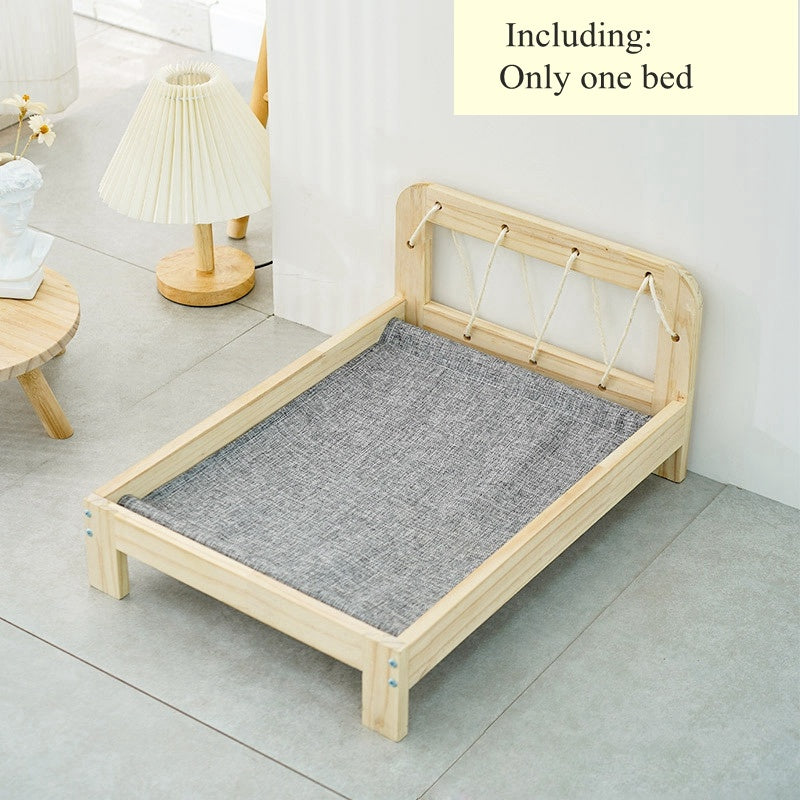 Solid Wood Cat Bed With Removable